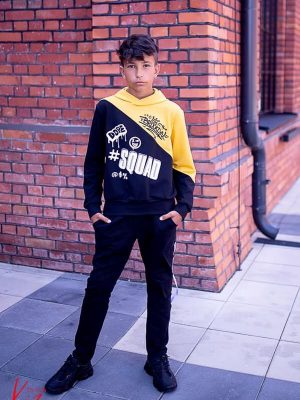 bluza sportowa kiz dla chłopca czarna żółta