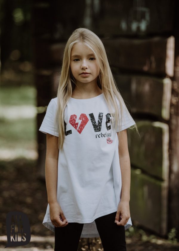 love all for kids biała tunika dla dziewczynki zaazuu bydgoszcz