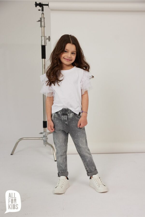 Jeansowe szare spodnie dla dziewczynki